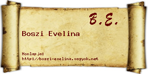 Boszi Evelina névjegykártya